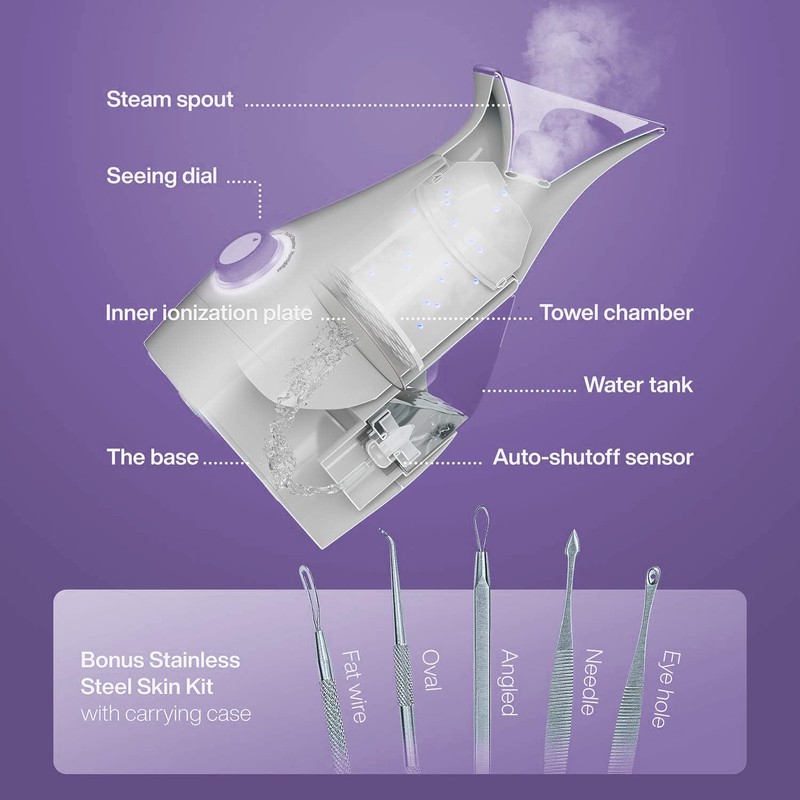 NanoSteamer Large 3-in-1 Nano Ionic Facial Steamer with Precise Temp