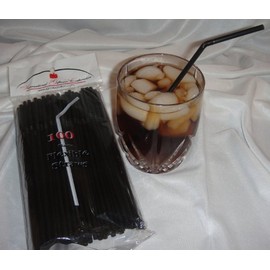 500 Drinking Straws - Flex/Flexible Drinking Straws - Black - Luau - Wedding - Party - Anniversary Supplies