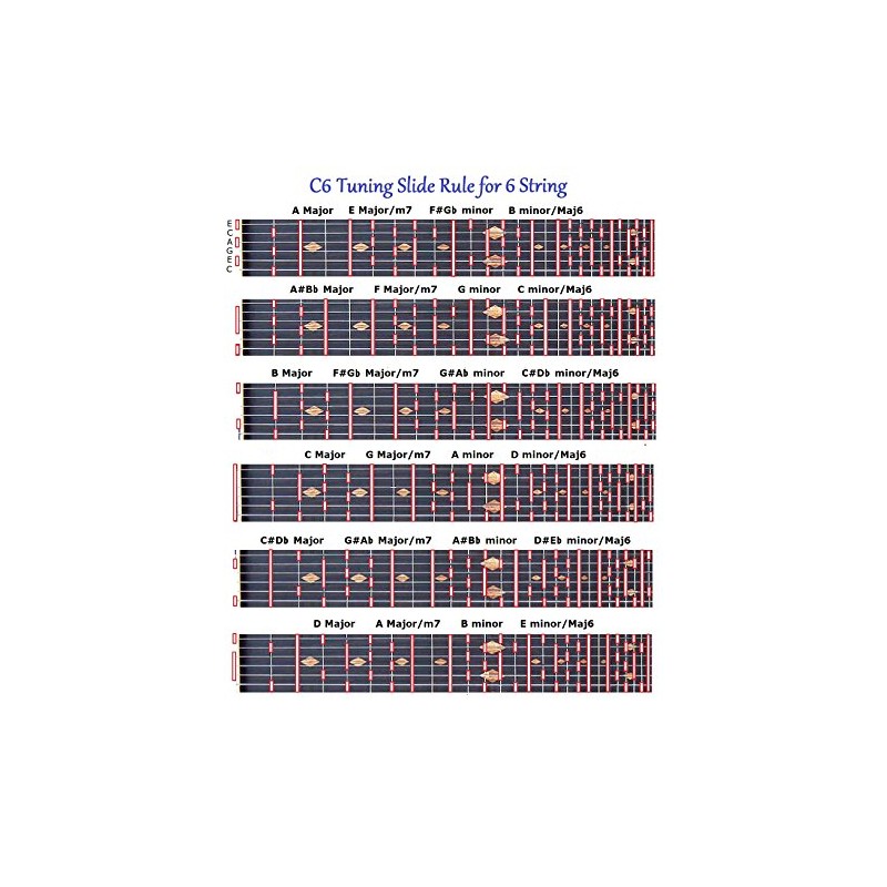 C6TH TUNING FOR 6 STRING LAP PEDAL STEEL DOBRO