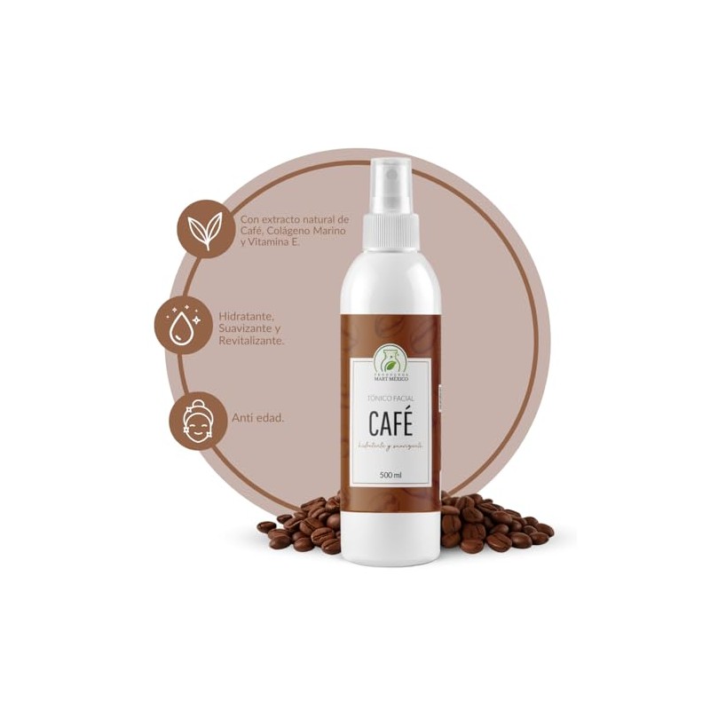 Tónico Facial Café Desinflamatorio 500 Productos Mart México