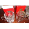 MIKASA CHRISTMAS TREE LEAD CRYSTAL SET OF 2 COFFEE TEA