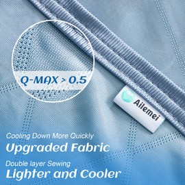 Ailemei Direct 【Upgraded Fabric Cooling Blanket for Hot Sleepers,Twin/Full Size Lightweight Breathable Summer Bed Blankets,Q-Max >0.5 Jade Fiber,Keep Body Cool Hot Flashes Night Sweats,60"x90",Blue