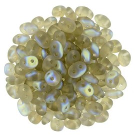 Czech 2/5MM MATUBO SUPERDUO Matte Black Diamond AB Beads