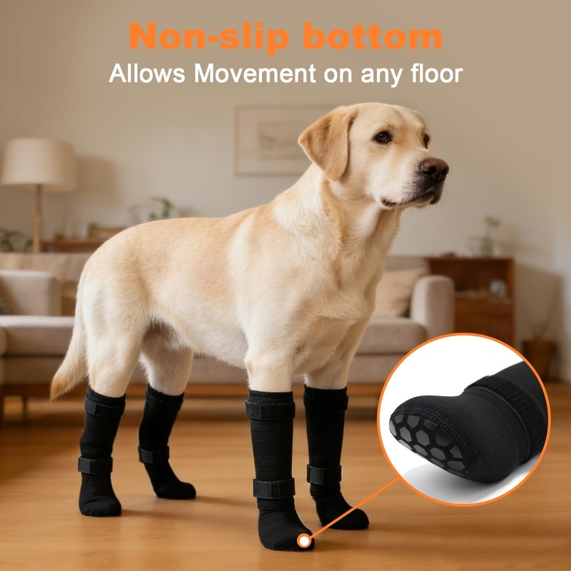yrenoer Dog Socks 4-Pack for Medium & Large Dogs, Waterproof,