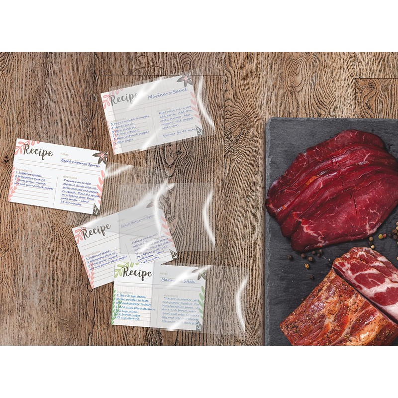 Crystal Clear Recipe Card Covers, 4 x 6 Inch, 200