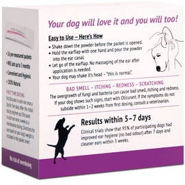 OTICURANT Pet Ear Powder for Dogs | No More Itching, Scratching or Bad Smell | Reduces Waxy Build Up | No Cleaning Solution Drops or Wash Needed | 26 Easy-Dose Packets