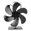 6 Blade Stove Eco Fan Black High Temperature Resistant Self