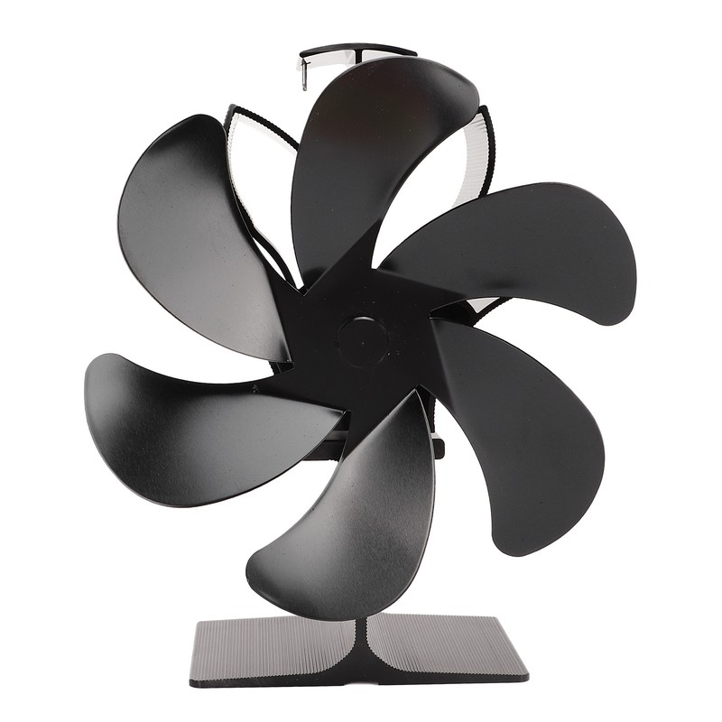 6 Blade Stove Eco Fan Black High Temperature Resistant Self