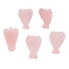 SUNYIK Rose Quartz Carved Guardian Angel Natural Crystal Pocket Statues