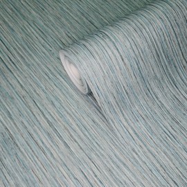 Blue Gray Silver Stria Lines Faux Fabric Textured Wallpaper Modern wallcoverings