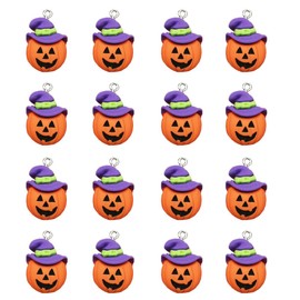 Wybcfp - 24 colgantes de calabaza de Halloween para hacer joyas, collares, pulseras, arete, accesorios, Resina, calabaza artificial