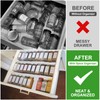 Spice Drawer Organizer Insert, Adjustable & Non-Slip Silicone Spice Drawer