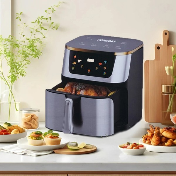 HOMEDAS Air Fryer Compact 5 Qt, Max 450F for Juicy