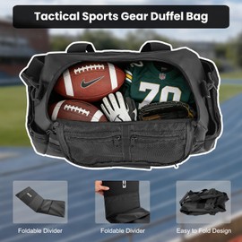 Hannibal Tactical 35L Large Duffle Bag, 3-in-1 Tactical Backpack MOLLE Pack for Sports/Gym/Outdoor, Black