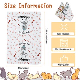 TAGDANK Cute Cat Kitchen Towels Set of 2, Cat Kitchen Accessories, Cat Mom Gifts for Women, Cats Decoration for Cat Lovers, Cute Dish Towels Decorative Set for Kitchen & Bathroom, 16×24 Inch - 01