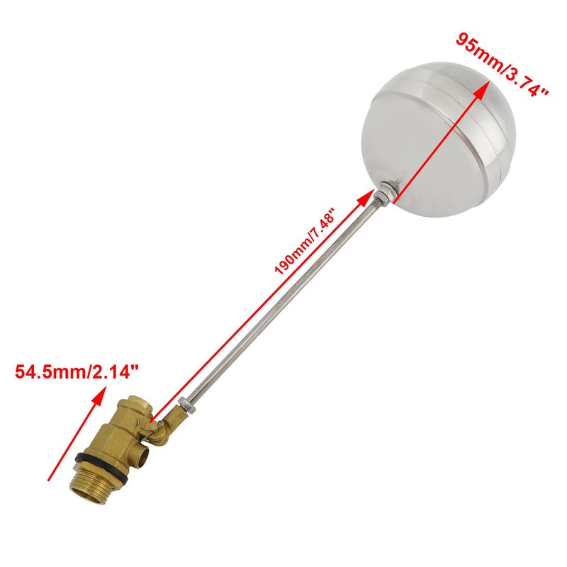 1/2" Threaded Float Ball Valve – Stainless Steel Float Valve