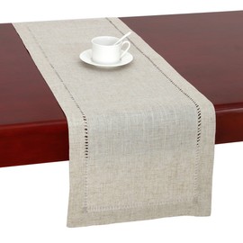 Handmade Hemstitched Natural Rectangle Table Runners (14*108 inch)