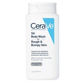 CeraVe Jabón Líquido Corporal con Ácido Salicílico, Jabón Corporal Sin Fragancia para Exfoliar Piel Áspera e Irregular, Testado contra Alergias, 10 On