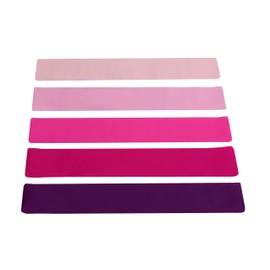 5 Resistance Bands Set - Premium Quality Natural Latex, Non-Toxic, Skin-Friendly, Ideal for Yoga, Pilates, Strength Training, and Injury Recovery (Pink/Purple Shade)