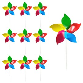 Doyime Windmill Kazaguruma Set of 10, Color Windmill Gardening, 5 Leaves, 5 Colors, Handicraft, Toy, Gift, Cool, Garden Decoration, DIY Kit, Party Decoration