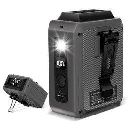 morsisho Portable Waist Fan 5000mAh Hands-Free Clip on Wearable Belt Neck Desk Personal Cooling Fan Rechargeable with 5 Speeds&Flashlight Lasting 20H for Outdoor Office Travel(Grey)