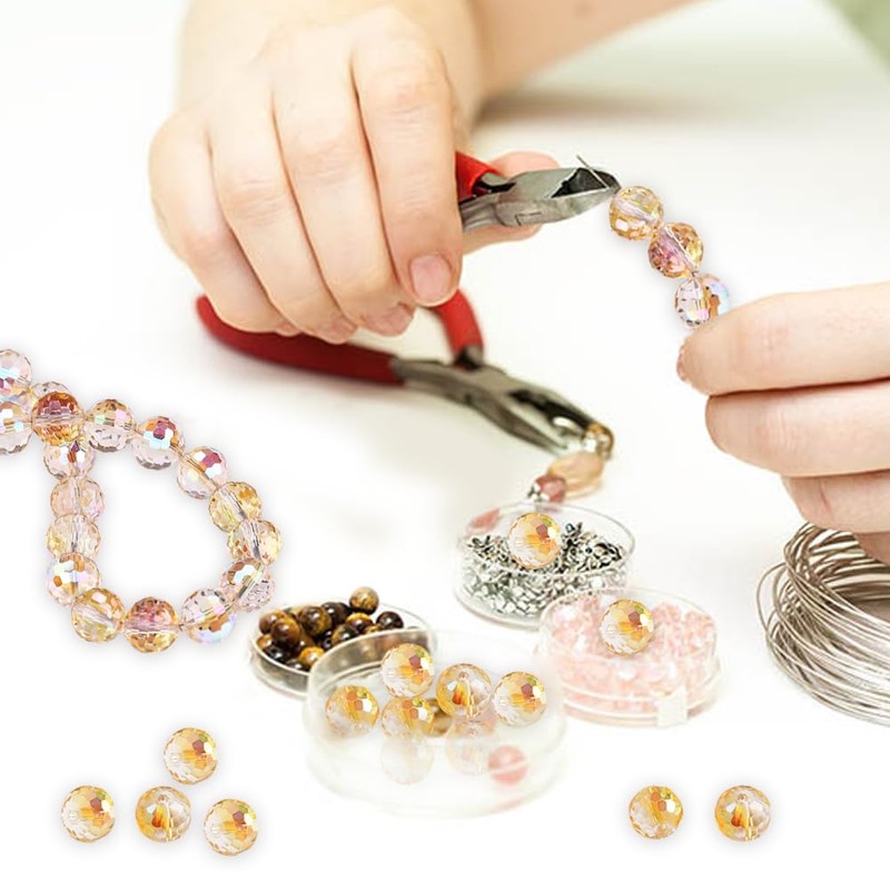 YZROHYI Pack of 100 Glass Beads for Threading, Large, 10