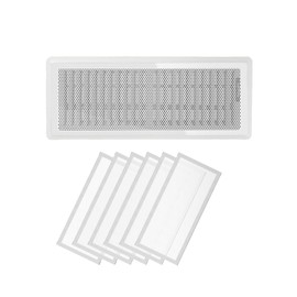 6 PCS White Magnetic Vent Covers- 4x10 Magnetic Air Vent Covers with Mesh Screen for Floor/Wall/Ceiling Registers-Easy to Install, Secure Fit, Durable Design-White