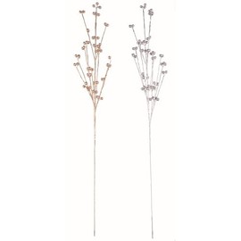 Transpac Acrylic Gold & Silver Bead Spray Set of 2 - Fall Harvest Home Decor, Artificial Flower Stems, 30.5in Length, Multicolor, Indoor Use