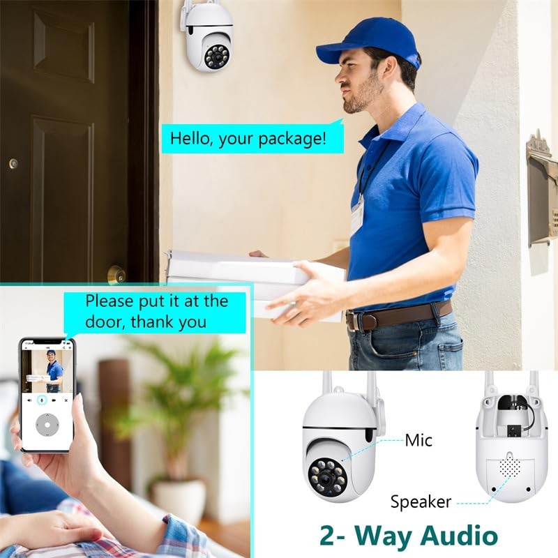 TooToo 1080P WiFi IP Camera Wireless CCTV HD PTZ Smart