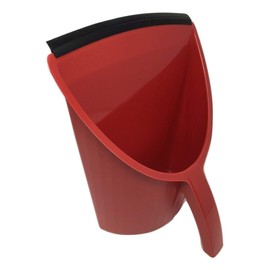 Handy Pan- RED - Large Capacity Recycled Plastic Heavy Duty Dust Pan! Made in USA! Great for Home, Shop, Garage, Waterproof, Stackable, Stands Upright. Unique Rubber Edge gets Debris in! Handypan