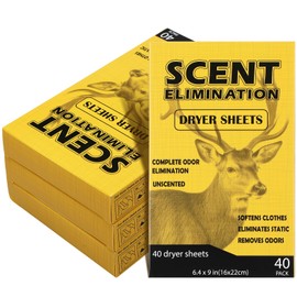 Wovnet 4 Packs 160 Sheet Scent Elimination Dryer Sheets for Hunting Scent Free Dryer Sheets Hunting Fabric Softener for All Fabrics Clothes(Vintage)