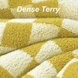 Jacquotha Luxury Bath Towels Fall - Cotton Bathroom Towel Sets Checkered Towels, Pack of 2 Towels for Body Drying 55x27.5 Inches, Mustard Yellow