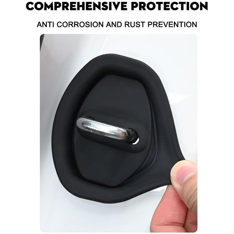 4 Pcs Car Silicone Door Latch Protective Covers, Universal Fit,