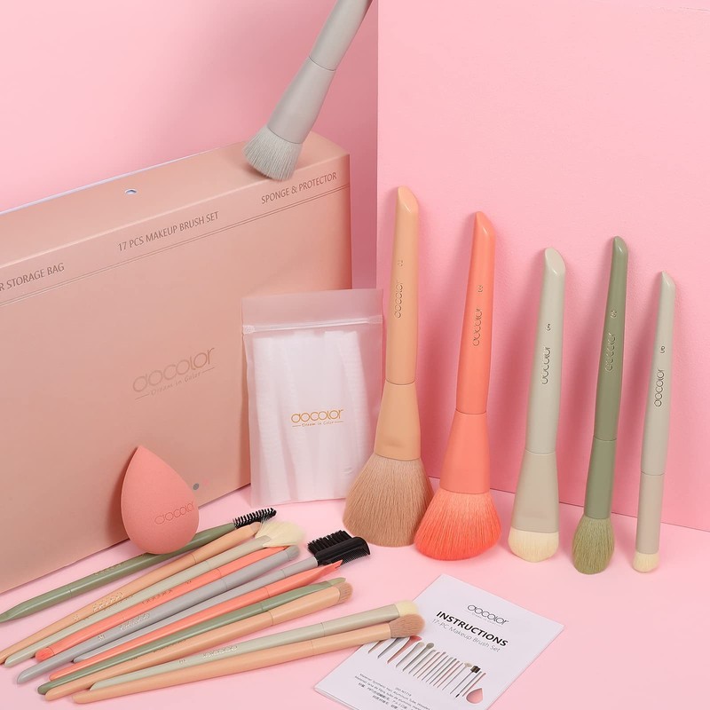 Docolor Makeup Brush Set 17 Pieces Make Up Brush Set
