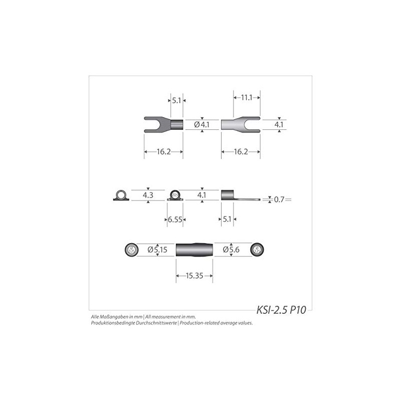 Sinus-Live Gabelschuhe 2,5mm2 im 10er Pack!