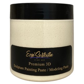 Ezgi Sertcetin 3D Sculpture Painting Paste|Texture Paste|Decorative Plaster|Ready to Use|Unique Colors|Ideal for Artwork|Stencil|Flowers|Texture|Art Relief| 6 oz (Off White)