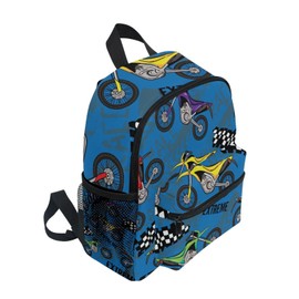 Mnsruu Colorful Motorcycle Toddler Backpack Preschool Rucksack Boys Girls Kids Kindergarten School Bag