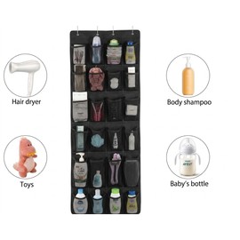 Over The Door Shoe Organizer with 24 Large Mesh Pockets | Space Saving Closet Storage Rack