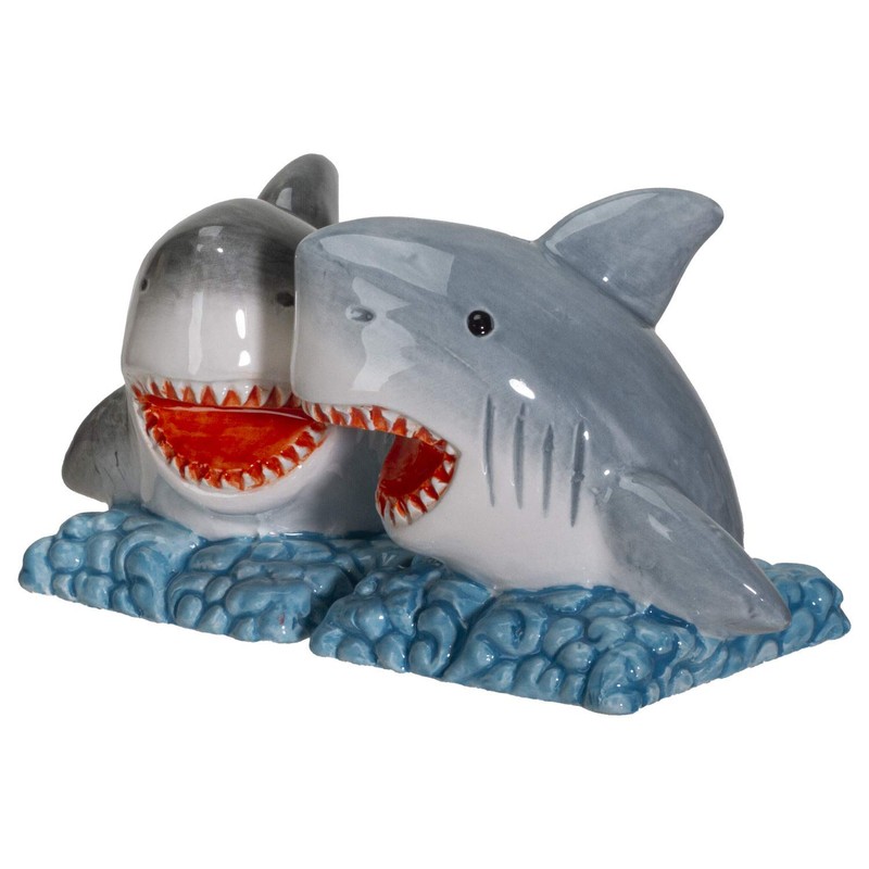 Sharks Ceramic Magnetic Salt and Pepper Shaker Set