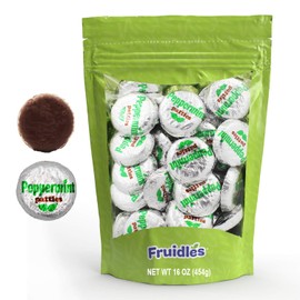 Milk Peppermint Chocolate Patties Party Bag Fillers, Individually Wrapped Silver Foils, Kosher Certified (45 Count (1 Pound))