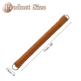 uxcell Door Sweep for Bottom of Doors, 28" x 3" Door Draft Stopper with Hanging Loops Weather Stripping Machine Washable for Windows Blocker Dust Cold Heat Noise, Brown