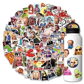 Pack of 100 Funny Face Stickers for Water Bottles, Laptops, Luggage, Cars, Bikes, Waterproof Vinyl Stickers