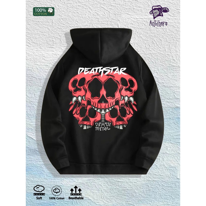 Deathstar Metal Graphic Hoodie 100% Cotton US Warehouse 7 ColorsColor: