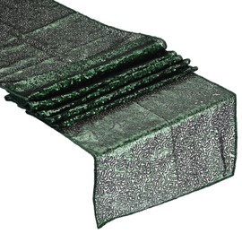 QUARKZMAN Dark Green Table Runner 71 x 12 Inches Long Shiny Sequin Table Runner for Event Party Birthday Party Weddings Christmas