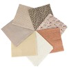 7 Premium Cotton Fabric Squares 25x25cm, Pre-Cut Plain Craft Fabric