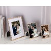 High-End Gold 5x5'' Round Zinc Alloy Picture Frames,Unique Wave Design,Heavy