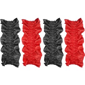 4 Pcs Arm Garters for Men Sleeve Garters 20s Armband Garter Roaring 1920s Costumes Accessories Classic Casino Dealer Armband (Black, Red)