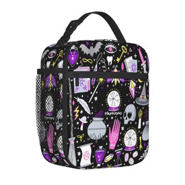 LWDZLHD Goth Lunch Box for Women Men Portable Insulated Lunch Bag Tote Lunchbox Leakproof Cooler Tote Bag for Work Camping Office Outdoor