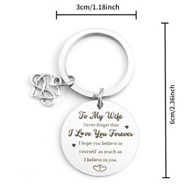 Wife Birthday Gifts,Valentine Gifts for Wife,Wedding Gifts Anniversary for Wife,Wife Gifts,Gift for Wife,Romantic Gifts for Her,Gifts for Wife on Her Birthday,Wife Keyring,Christmas Gifts for Wife