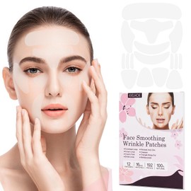 TOEDO Silicone Face Patches, 192pcs Facial Skin Wrinkle Patches Silicone Mask Face Facial Patches for Overnight Fine Line, Forehead & Under Eyes, Smile Lines Smoothing